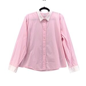 J Crew Button Up Shirt Pink XXL